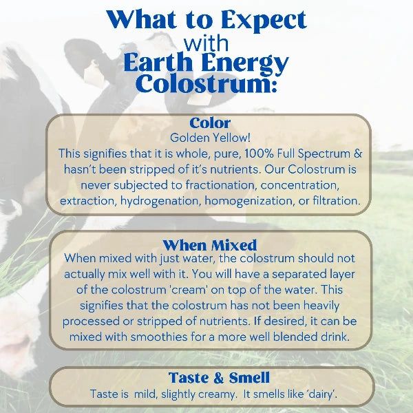 Colostrum Supplement Facts - Earth Energy
