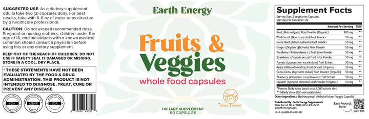 Fruits & Veggies Label - Earth Energy